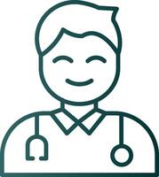 Male Doctor Line Gradient Icon vector