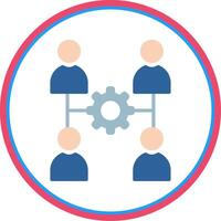 Team Management Flat Circle Icon vector