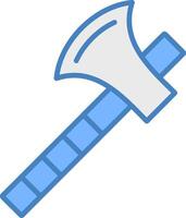 Axe Line Filled Blue Icon vector