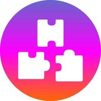 Puzzle Glyph Gradient Circle Icon Design vector