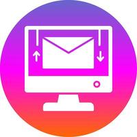 Email Glyph Gradient Circle Icon Design vector
