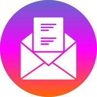 correo electrónico glifo degradado circulo icono diseño vector