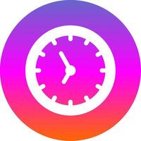 Clock Glyph Gradient Circle Icon Design vector