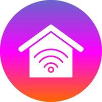 Smart Home Glyph Gradient Circle Icon Design vector