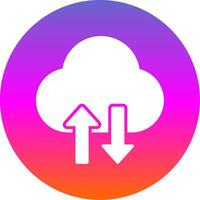 Cloud Data Transfer Glyph Gradient Circle Icon Design vector