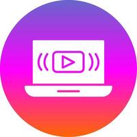 Streaming Glyph Gradient Circle Icon Design vector