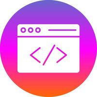 Coding Glyph Gradient Circle Icon Design vector