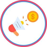 Megaphone Flat Circle Icon vector