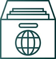 Global Archive Line Gradient Icon vector