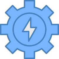 Gear Line Filled Blue Icon vector