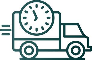 Delivery Time Line Gradient Icon vector