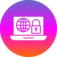 Internet Security Glyph Gradient Circle Icon Design vector