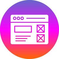 Wireframe Glyph Gradient Circle Icon Design vector