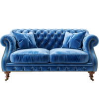 Blue sofa on transparent Background png