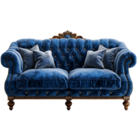 Blue sofa on transparent Background png