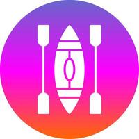Canoe Glyph Gradient Circle Icon Design vector