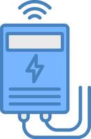 Power Meter Line Filled Blue Icon vector