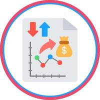 dinero estrategia plano circulo icono vector