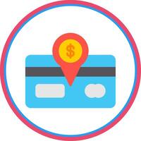 Direct Debit Flat Circle Icon vector