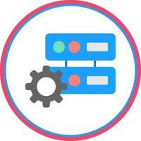 Data Management Flat Circle Icon vector