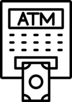 ATM Line Gradient Icon vector