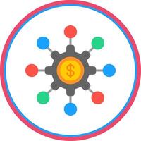 Diversify Flat Circle Icon vector