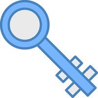 Key Line Filled Blue Icon vector