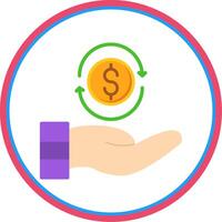 Return On Investment Flat Circle Icon vector