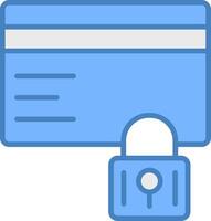 Secure Payment Line Filled Blue Icon vector