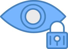 Retinal Scan Line Filled Blue Icon vector