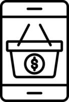 Mobile Shopping Line Gradient Icon vector
