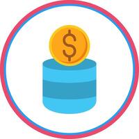 Coin Stack Flat Circle Icon vector