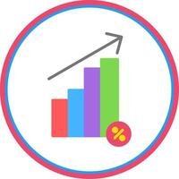 Interest Rate Flat Circle Icon vector