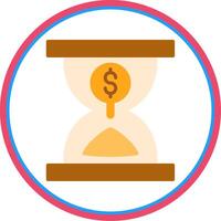 Sand Timer Flat Circle Icon vector