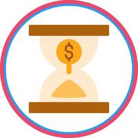 Sand Timer Flat Circle Icon vector