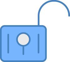 Unsecure Line Filled Blue Icon vector