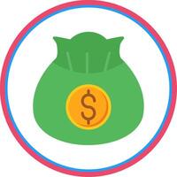 Money Bag Flat Circle Icon vector