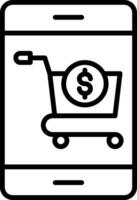 OnLine Gradient Shopping Line Gradient Icon vector