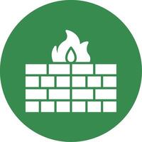 Firewall Multi Color Circle Icon vector