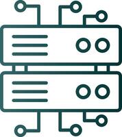 Database Architecture Line Gradient Icon vector