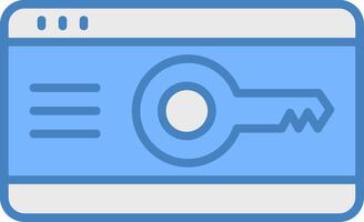 Key Card Line Filled Blue Icon vector