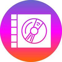 Compact Disc Glyph Gradient Circle Icon Design vector