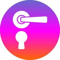 Door Handle Glyph Gradient Circle Icon Design vector