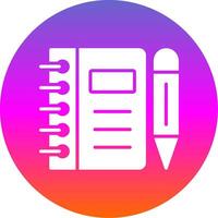 Notebook Glyph Gradient Circle Icon Design vector