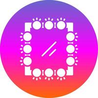 Mirror Glyph Gradient Circle Icon Design vector