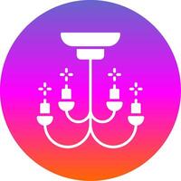 Chandelier Glyph Gradient Circle Icon Design vector