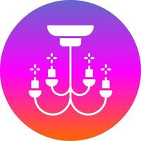 Chandelier Glyph Gradient Circle Icon Design vector