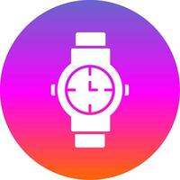 reloj glifo degradado circulo icono diseño vector