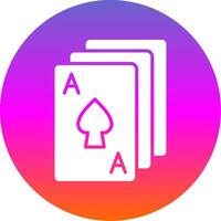 Poker Glyph Gradient Circle Icon Design vector