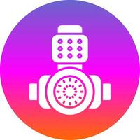 Head Light Glyph Gradient Circle Icon Design vector